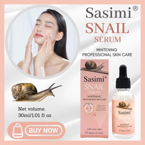 Sasimi Snail Serum High Quality Anti Aging Moisturizing & Whitening Serum For Pores & Acne 30ml