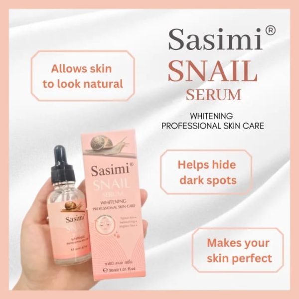 Sasimi Snail Serum High Quality Anti Aging Moisturizing & Whitening Serum For Pores & Acne 30ml