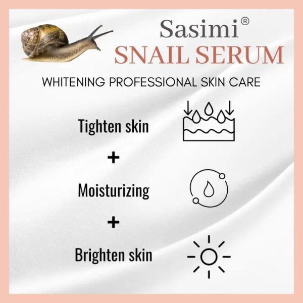 Sasimi Snail Serum High Quality Anti Aging Moisturizing & Whitening Serum For Pores & Acne 30ml